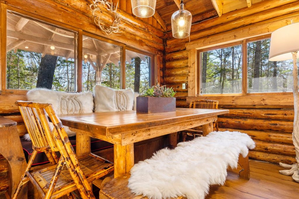 Dining Room Table with Chairs Original to the Log Cabin